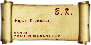 Bugár Klaudia névjegykártya