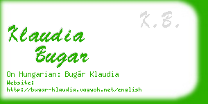 klaudia bugar business card